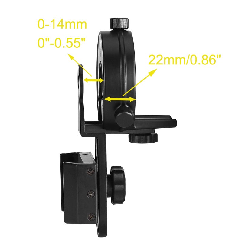 SOLOMARK Cell Phone Adapter Mount for Vortex Bushnell Celestron Barska Spotting Scope Big Eyepiece Adapter Mount Work with Binoculars Monocular Spotting Scope Telescope For iPhone 6Plus Samsung HTC LG and More - Image 4